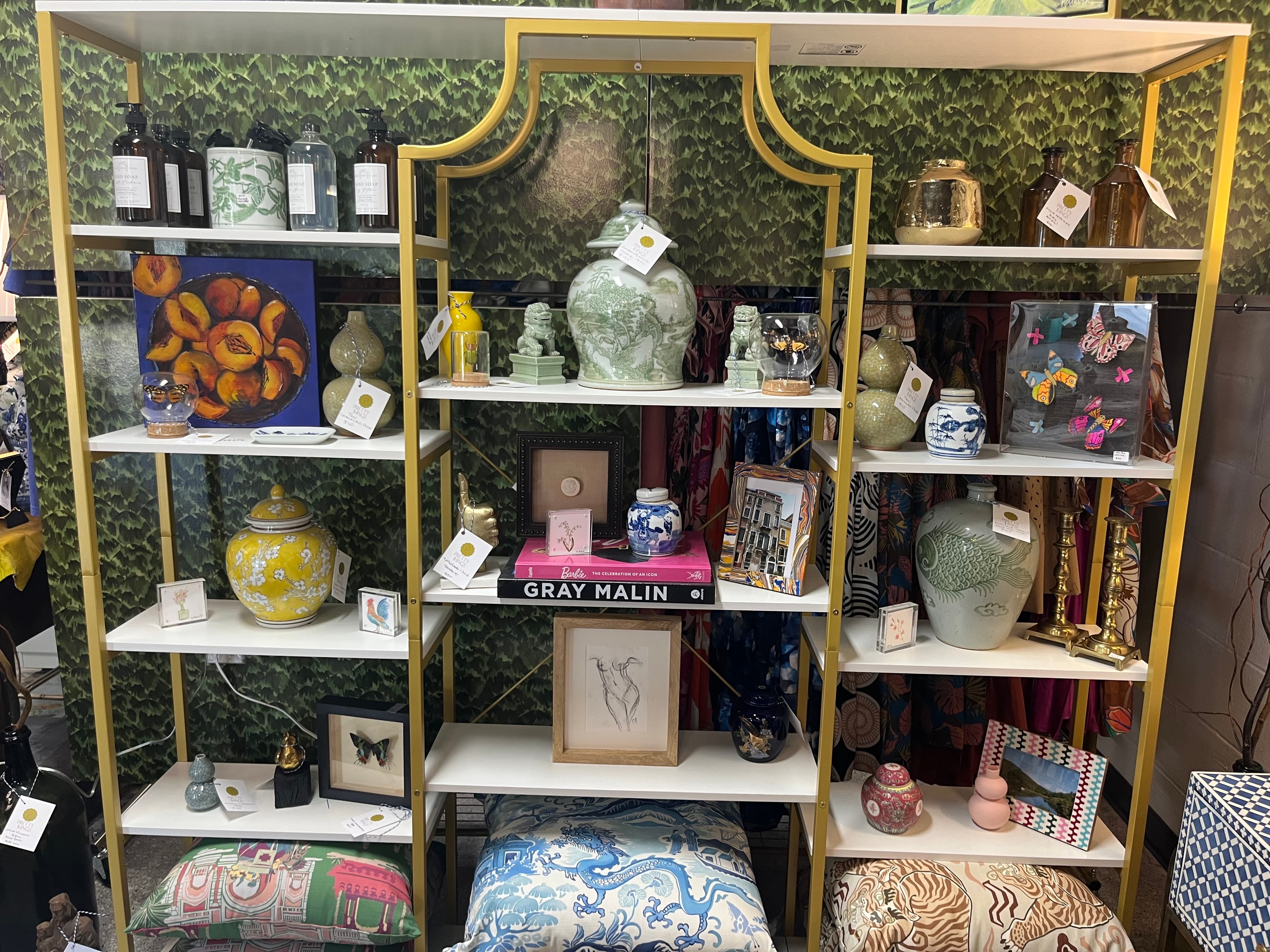 Books and distinctive objects in the Pretty Things showroom